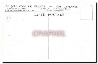 Le Vigan — A Casa de Repouso — Nos Castanheiros — Edições de Luxo SEG — Verso
