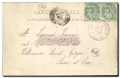 Nîmes — Ogród źródła — B. F. Chalon-saône, n°158 — Rewers