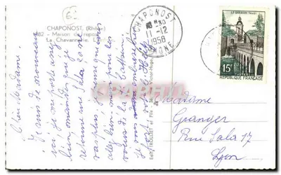 La Chavannière — Casa de repouso — Éd. Chaponost (Rhône) — Verso