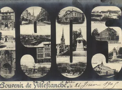 Villefranche-sur-Saône — Lembrança de Villefranche — Editado especialmente para V° G. BELIN