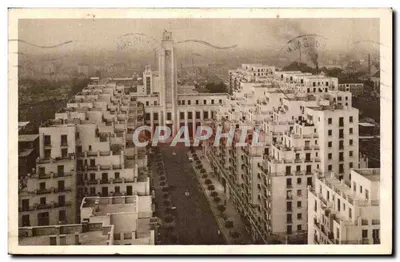 Villeurbanne — Novo Centro de Urbanismo — Vista tirada em 17 VIII 1945 — Imp. B. Arnaud, Lyon