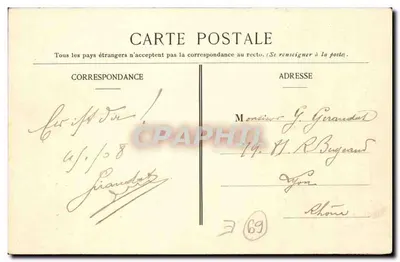VILLEFRANCHE (Rhône) — Colégio Claude-Bernard — editor não visível — Verso