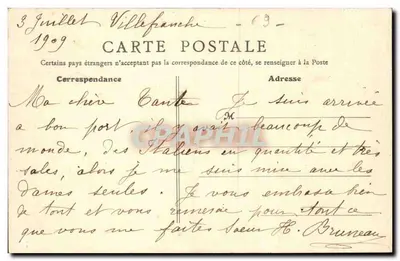 Villefranche (Rhône) — Rue de Belleville — B. F., Paris — Verso