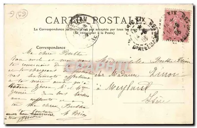 Oullins, la Chiesa di Beaunant — statua della Liberatrice — editore Carton Postale — Verso
