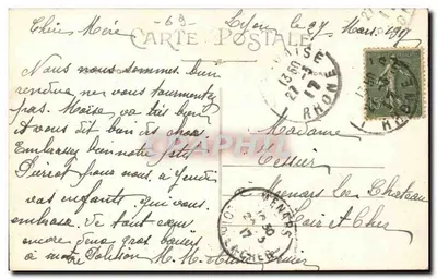 Lyon - Tierärztliche Schule - G. B. - Nr. 128 — Rückseite
