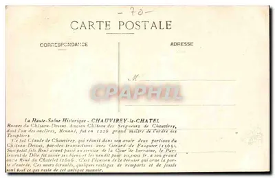 Ruiny zamku Dessus — Stary zamek szlachciców z Chauvirey — CHAUVIREY-le-CHATEL — Rewers