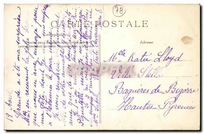 Versailles — Beeld en Plein Hoche, Kerk Notre-Dame — Uitgever ELD, n° 235 — Achterkant