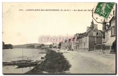 Conflans-Sainte-Honorine — O Quai da Sena — E. Malcuit, fot. edit., Paris