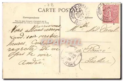Jouy-en-Josas — Rua de Orléans e a Prefeitura — C. L. C. — Verso