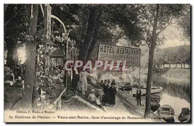 Vaux-sur-Seine — Quai de atracção do Restaurante "Venise" — Edição J. Klein, em Meulan, n°59