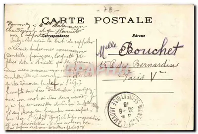 Montfort-l'Amaury (S.-&-O.) — Interno del cimitero, usato per il decoro del 3° atto di Robert la Diable — ed. Ombrieraine — Verso