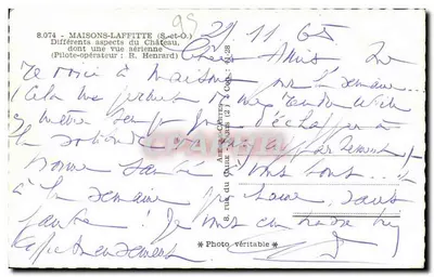 Zamek Maisons-Laffitte — różne aspekty — Abeille-Cartes, nr 8.074 — Rewers