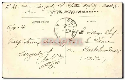 Vale do Aude — Abertura da ferrovia nas Gorges — Coleção Jean François Quillan — Verso