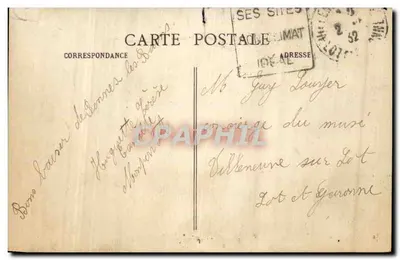 Rennes les Bains Bilhete postal antigo O banho suave — Verso