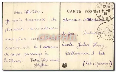 Ingang van het Tunnel van Pierre-Lys — Vallei van de Aude — Edit. Jean-François - Quillan — Achterkant