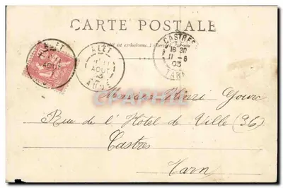 Alet-les-Bains - Porta de Cadène e os Muros — editor P. Pomaux, n° 1000 — Verso