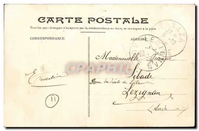 Uma jovem cercada de flores — Um Beijo de Paraza — Typo-Litho Labonche frères - Toulouse — Verso