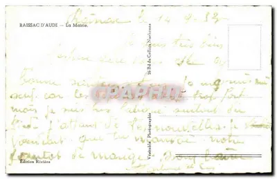Raissac-d'Aude — La Mairie — Speciale uitgave Rivière — Achterkant