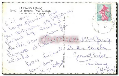 La Franqui — Ogólny widok, obozowisko, plaża, skały — Wydawnictwo S.L. n°25840 — Rewers