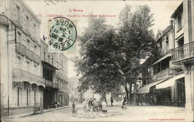 Lézignan — Plac Rynek i Promenada — Fototypia Labouche Frères Toulouse, nr 115