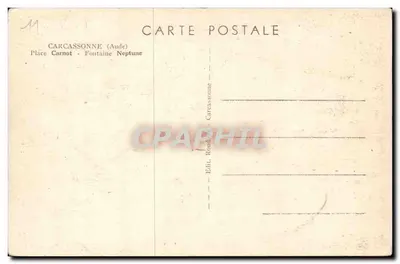 Carcassonne — Praça Carnot — Fonte Netuno — Édit. Roudeau — Verso