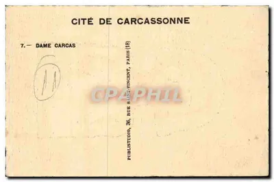 Dama Carcas — Busto esculturado — Editor: Publístico, Paris — Verso