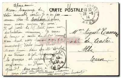 Carcassonne — Boulevard du Canal — E. Roudière, editore — Verso
