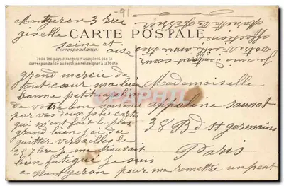 Montgeron — Avenida do Castelo — Editor EJD, n°36 — Verso