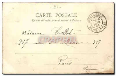 Montgeron (S.-et-O.) — A Moinha de Senlis (século XV), restaurada em 1902 — Édit. Lasseray, Villeneuve-St-Georges — Verso