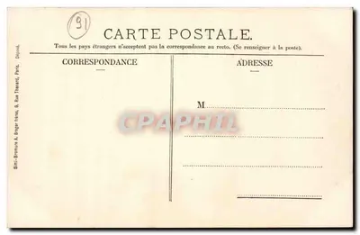 Plessis-Trévise - Île Caroline — widok człowieka na wyspie w środku jeziora otoczonego lasem — Meunier, tabac, Cœuilly — Rewers