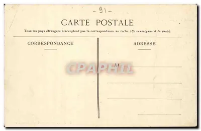 Montlhéry — Pavilhão do guarda da Torre e das Promenades em 1907 — Edit. Vve Legendre, Café, Montlhéry — Verso