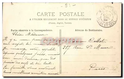 Floresta de Sénard — Cruzeiro dos Príncipes — editor Gauvrot, n° 177 — Verso