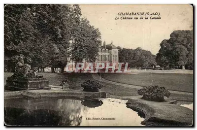 Chamarande (S.-et-O.) — O Castelo visto da Cascata — Ed. Réault, Chamarande