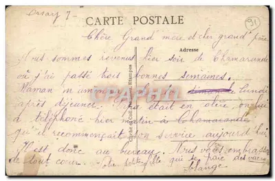 Chamarande (S.-et-O.) — O Castelo visto da Cascata — Ed. Réault, Chamarande — Verso