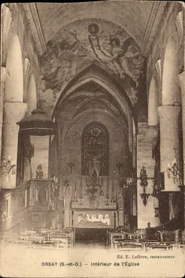 Orsay (S.-et-O.) — Interior da Igreja — Ed. E. Lefèvre, restaurador