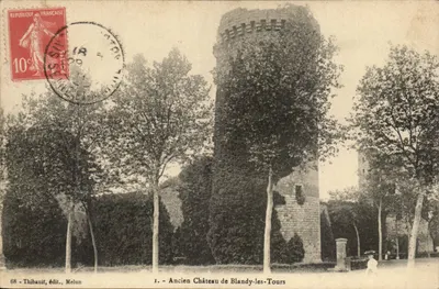 Antigo Castelo de Blandy-les-Tours — ruínas de um castelo fortificado cercadas por árvores — Thibault, editor, Melun