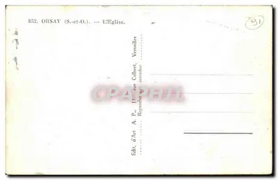 Orsay — A Igreja — Edição A.P. rua Colbert — Verso