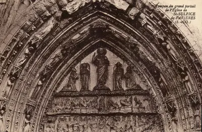 Favières — tympan do grande portal da igreja de São Sulpício — Coleção E. Rambau, Étampes
