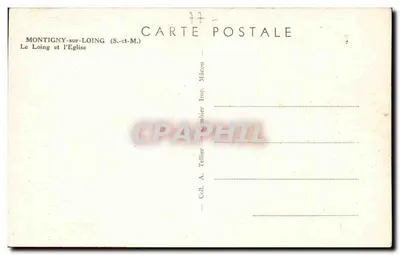 Montigny-sur-Loing — Loing i katedra — A. Tellier, Macon — Rewers