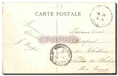Um canto de SAACY e MÉRY (Seine-et-Marne) — vista panorâmica com igreja e aldeia — editor não visível — Verso