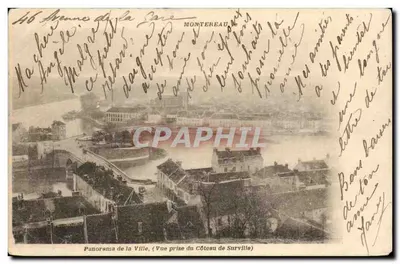 Panorama da Cidade, (Vista tirada do Côteau de Surville) — Montreuil-sur-Loire — editor não visível