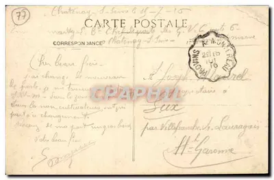 Chatenay (Seine-et-Marne) — Puente de la Iglesia - Molino Antiguo — Coll. J. Lelu — Reverso