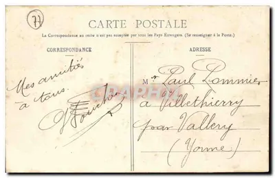 Poterne Faneyron — Ruínas em um parque — Ch. Lovauge, edição n°19 — Verso