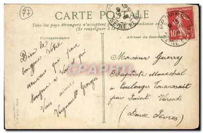 Provins — A Torre de César — editor André Pintu, n° 1557 — Verso