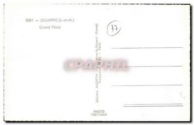 Jouarre (Yonne) — Gran Plaza — Ediciones Mignon, París — Reverso