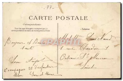 Melun — Kaszern Infanterii — E.P.D. n°482 — Rewers