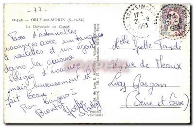 El Desagüe de Coron — Orly-sur-Morin — Ed. de Luxe E. Mignon — Reverso