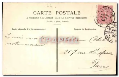 La Houssaye - A Praça — Environs de Fontenay-Trésigny — J. Pronier, papelaria-livraria, em Fontenay-Trésigny (S.-et-M.) — Verso