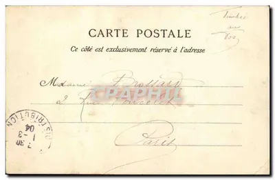 Monumento de La Fontaine — Paris — editor desconhecido, n° de série 28 — Verso