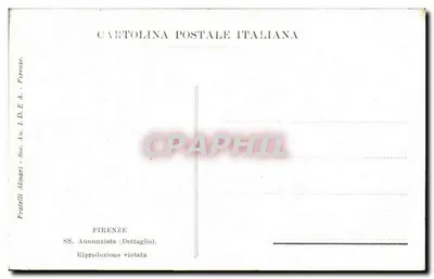 SS. Annunziata — Detalle — Fratelli Alinari, Florencia — Reverso